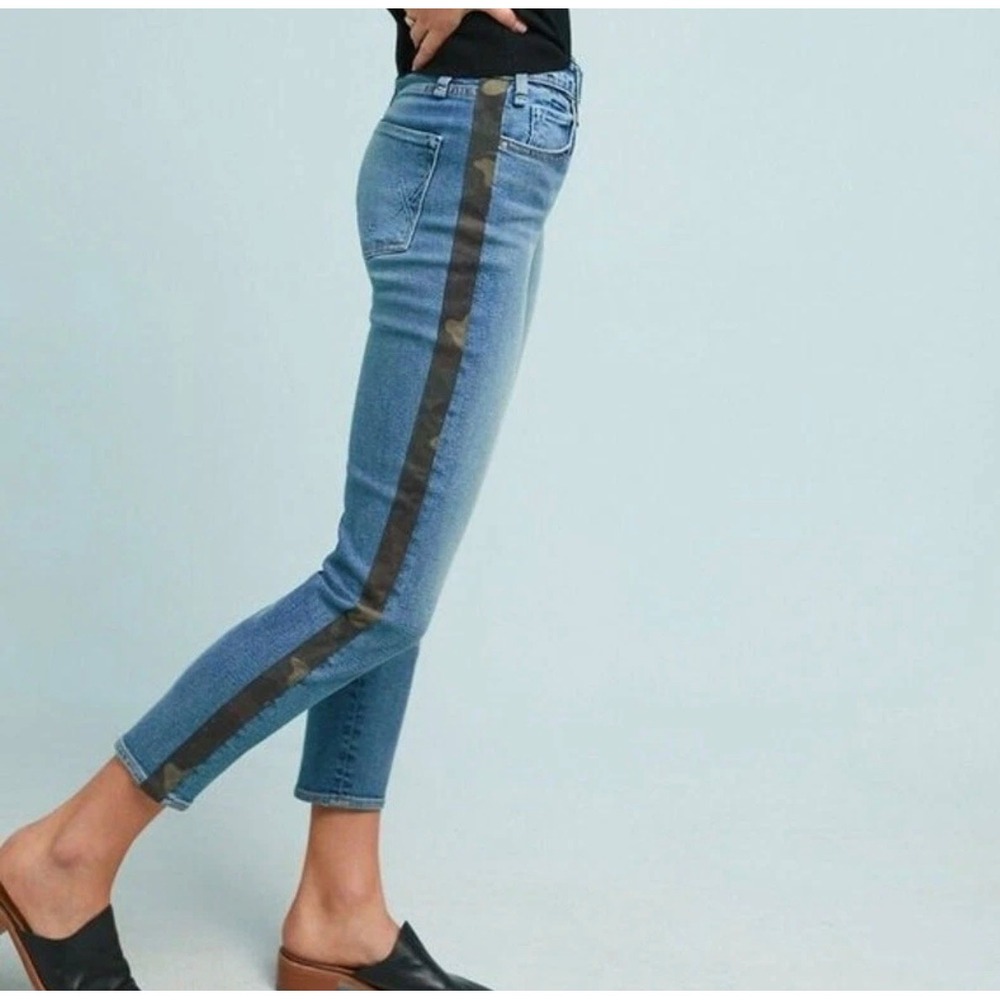 McGuire Denim Damn Fine Camo Stripe Skinny Jeans Blue High Rise Size 26 248D